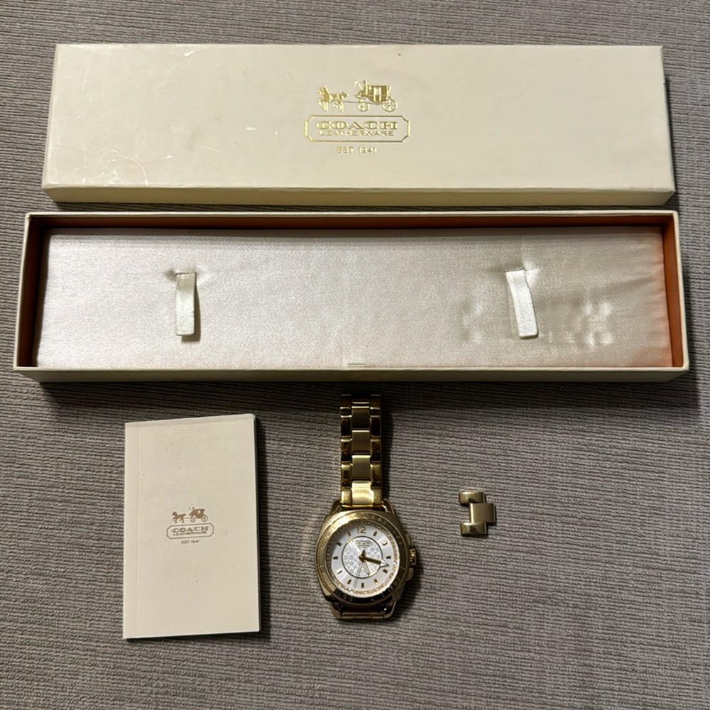 Coach Boyfriend Gold-tone Bracelet Watch - Used